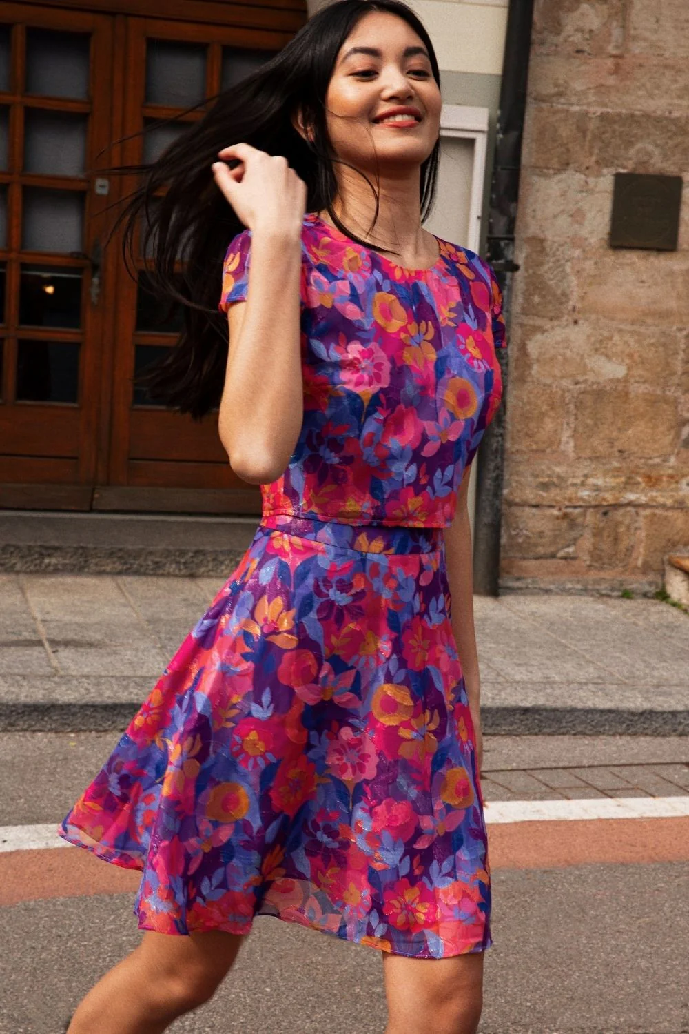 Jupe Tina print magenta - Image 4